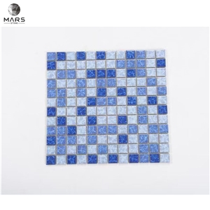 Swimming Pool Aquatic Ocean Blue Square Glass Mosaic Tile