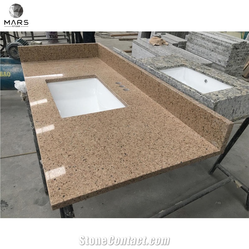 USA Supermarket Hotel Brown Quartz Stone Backsplash Tops