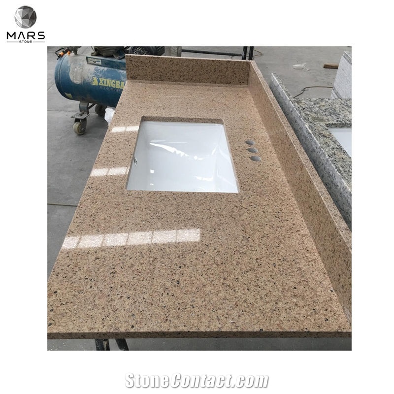 USA Supermarket Hotel Brown Quartz Stone Backsplash Tops