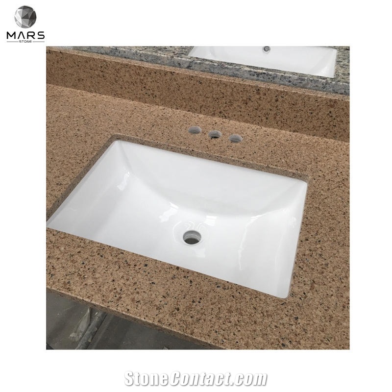 USA Supermarket Hotel Brown Quartz Stone Backsplash Tops