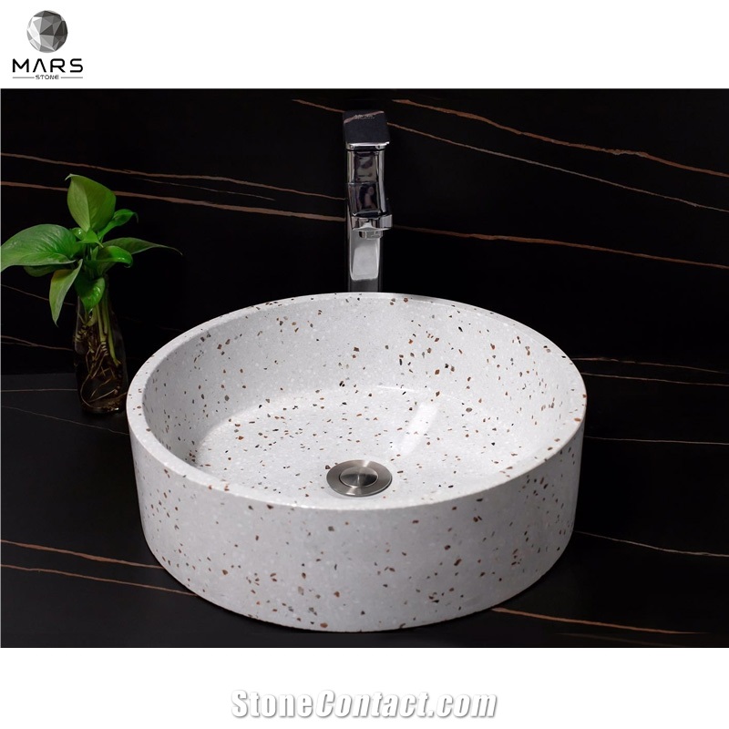 Various Design Round Bowl Terrazzo Shapes Hand Wash Basin