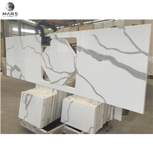 Wholesale Calacatta White Quartz Countertop Island Worktop