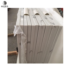 Wholesale Calacatta White Quartz Countertop Island Worktop