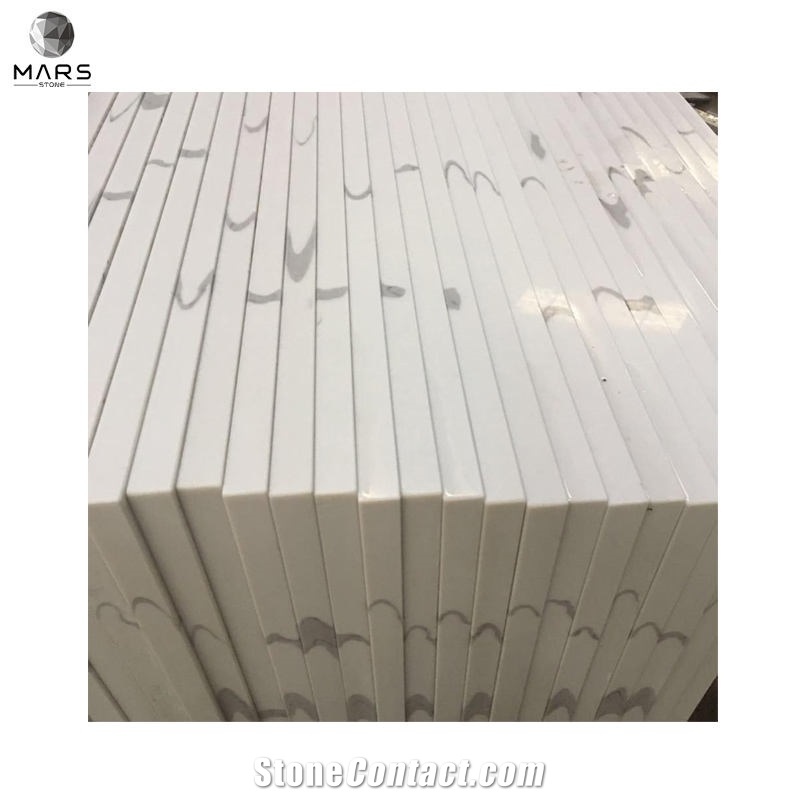 Wholesale Calacatta White Quartz Countertop Island Worktop