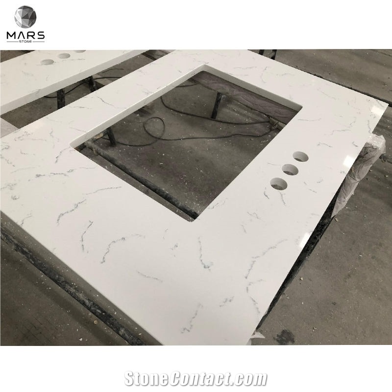 Wholesale Marble Look Carrara White Quartz Stone Countertop