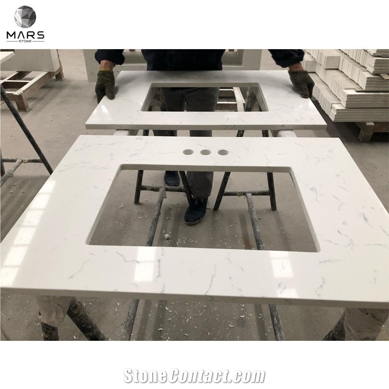 Wholesale Marble Look Carrara White Quartz Stone Countertop