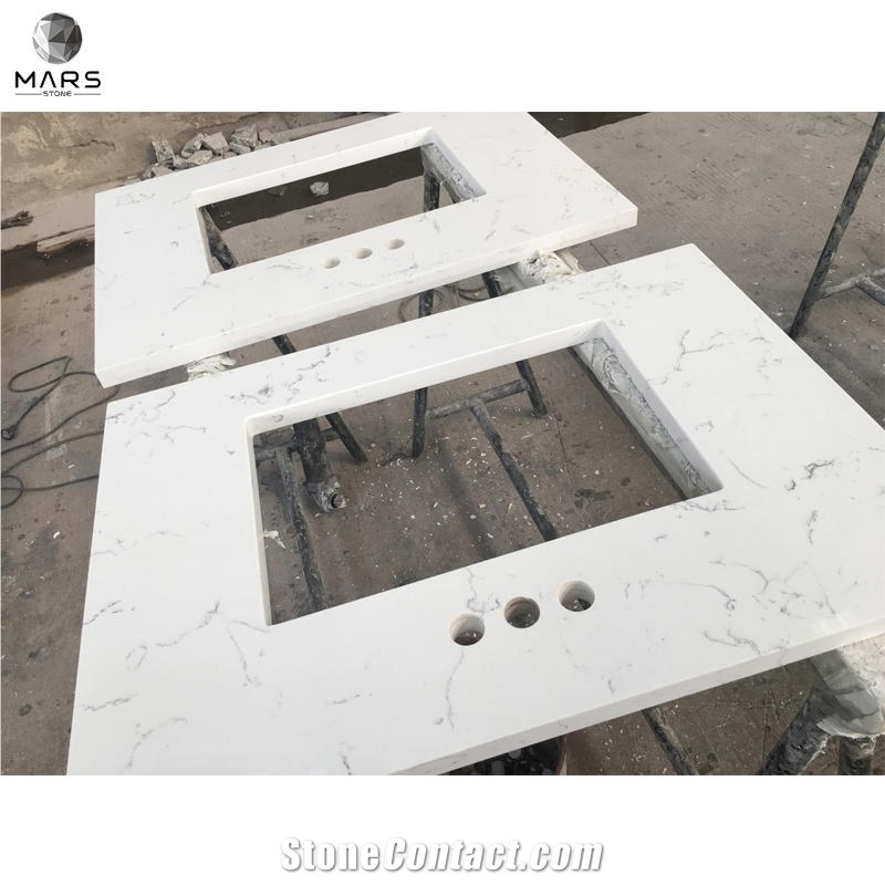 Wholesale Marble Look Carrara White Quartz Stone Countertop