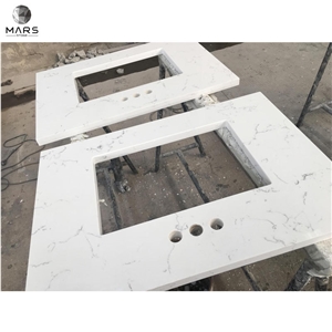 Wholesale Marble Look Carrara White Quartz Stone Countertop