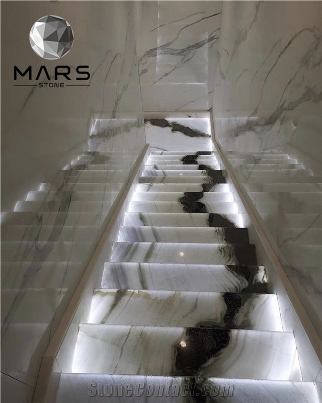 2021 New Design China Panda White Marble Stairs, Steps