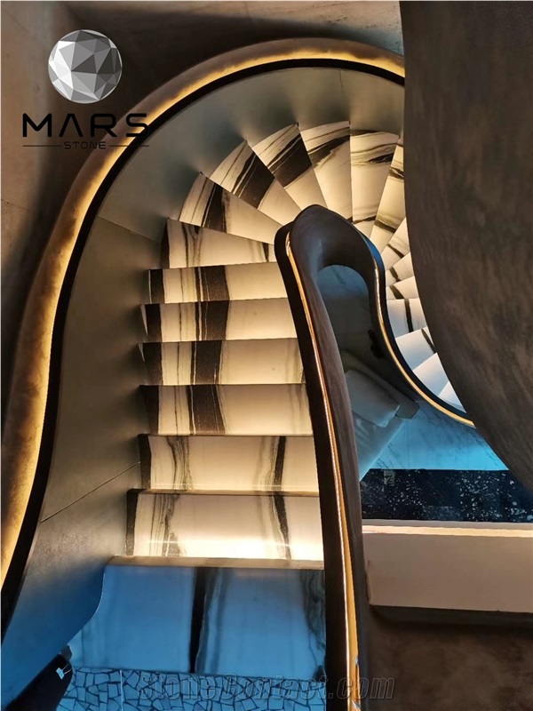 2021 New Design China Panda White Marble Stairs, Steps