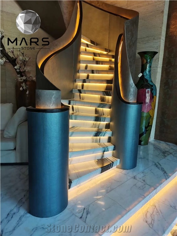 2021 New Design China Panda White Marble Stairs, Steps