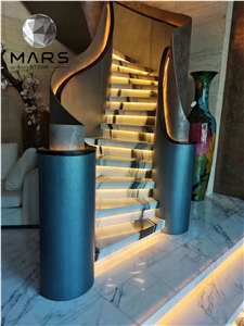 2021 New Design China Panda White Marble Stairs, Steps