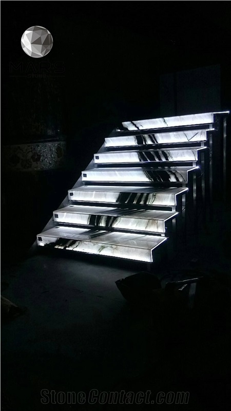 2021 New Design China Panda White Marble Stairs, Steps