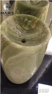 2022 New Design Luxury Green Onyx Wash Basin