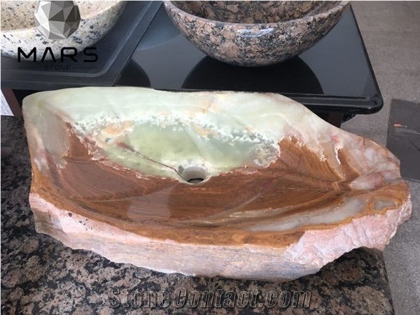 2022 New Design Luxury Green Onyx Wash Basin
