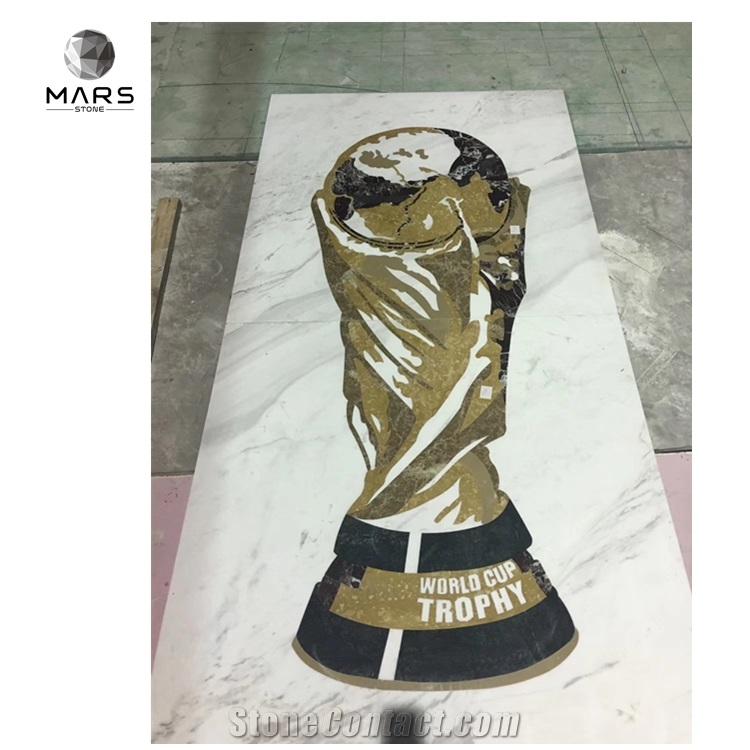3D Natural Marble Stone Football And Waterjet Marble Ball