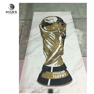 3D Natural Marble Stone Football And Waterjet Marble Ball