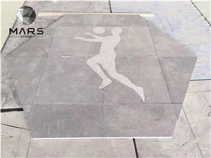 3D Natural Marble Stone Football And Waterjet Marble Ball