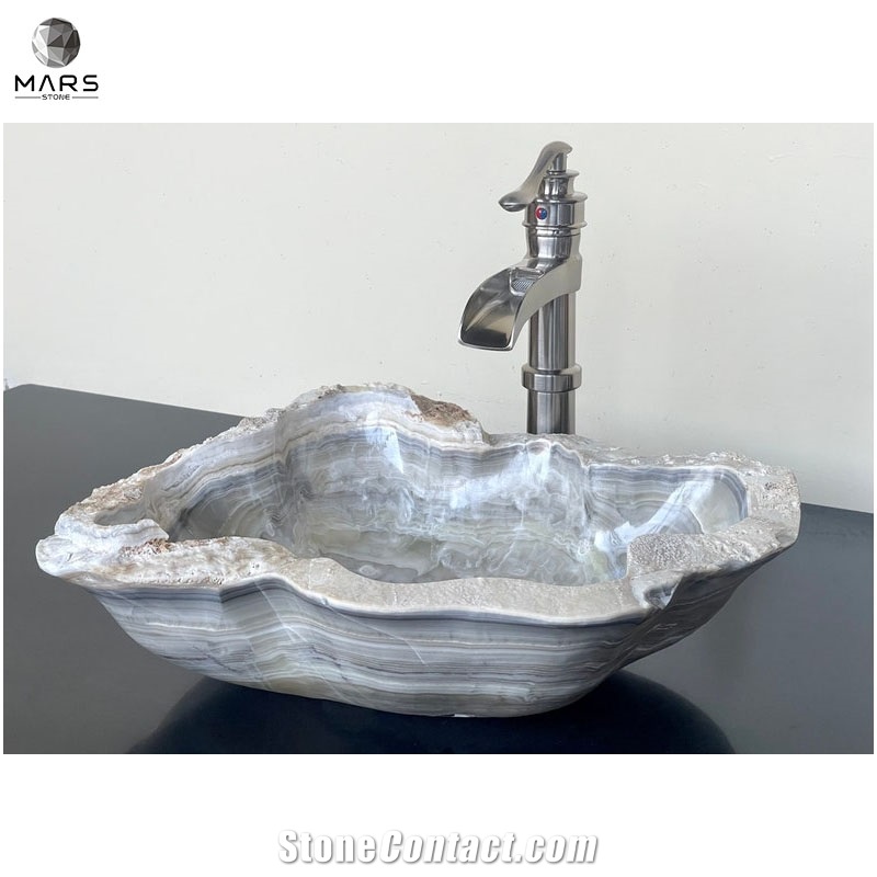 Amazon Hot Sale Natural Stone Grey Volos Onyx Sink