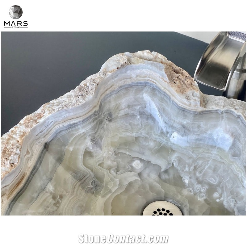 Amazon Hot Sale Natural Stone Grey Volos Onyx Sink