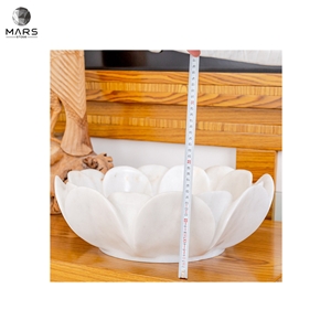 American Style Carrara White Marble Flower Shape Sink