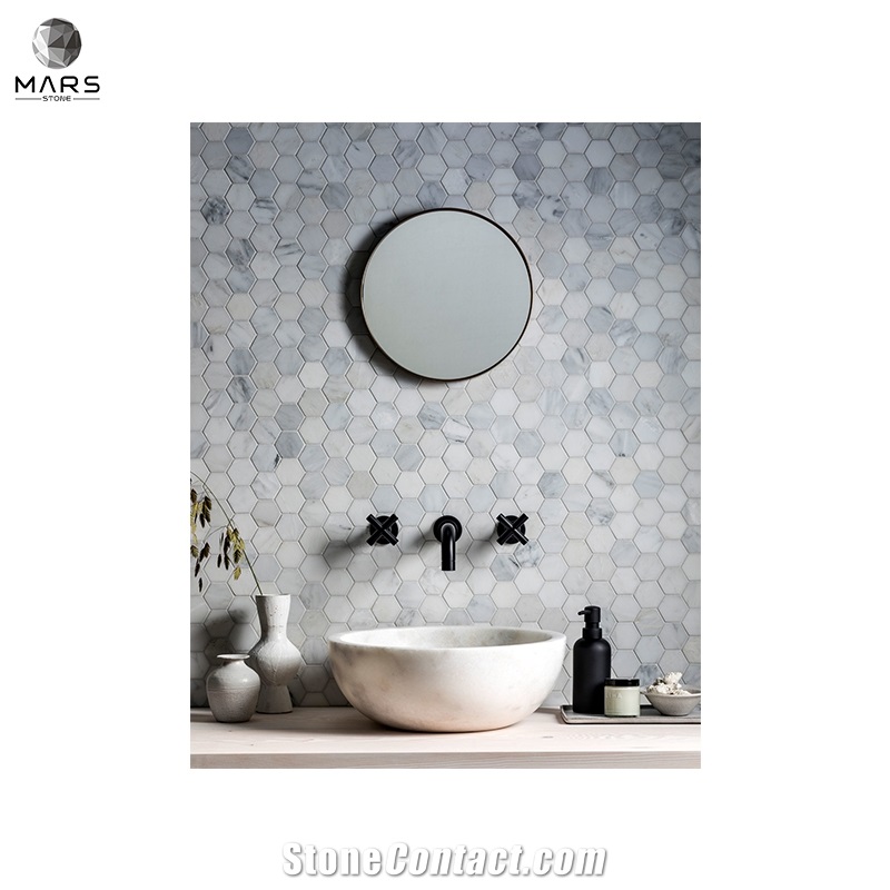 American Style Polished Chevron Calacatta Honed Pluto Basin