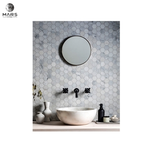 American Style Polished Chevron Calacatta Honed Pluto Basin