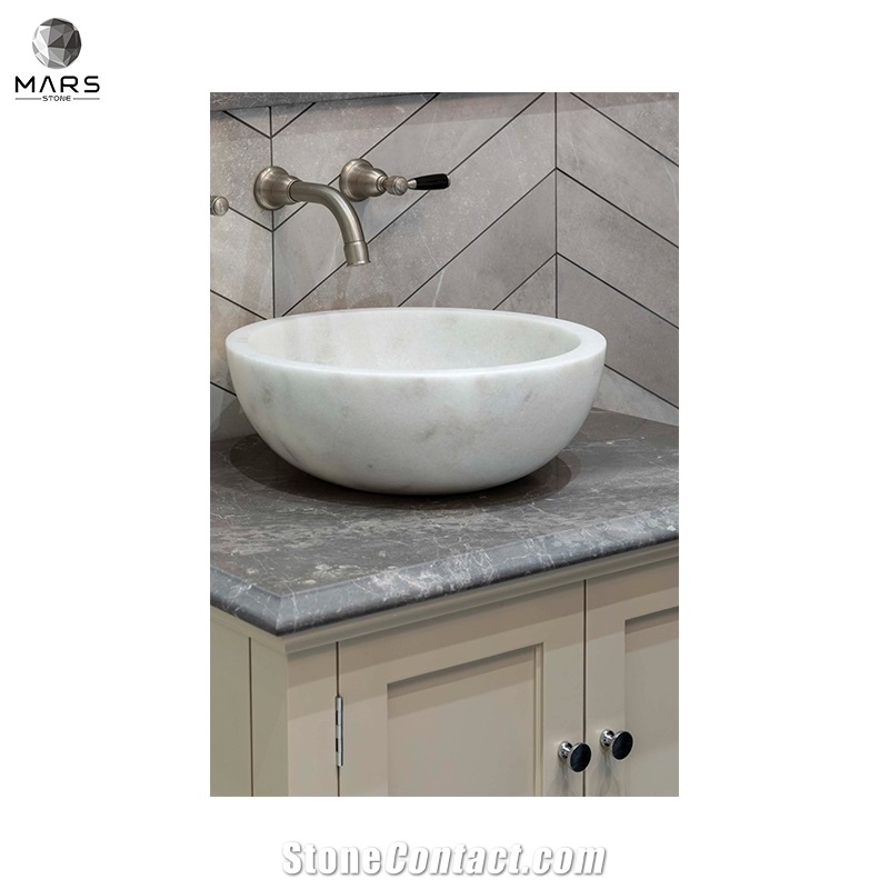 American Style Polished Chevron Calacatta Honed Pluto Basin
