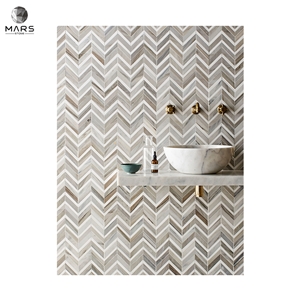 American Style Polished Chevron Calacatta Honed Pluto Basin