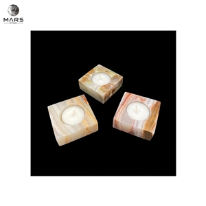 American Style Unique Custom Onyx Square Candle Holder