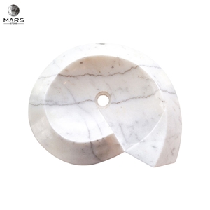 Beautiful White Marble Helix Shape Stone Sink Polished Basin