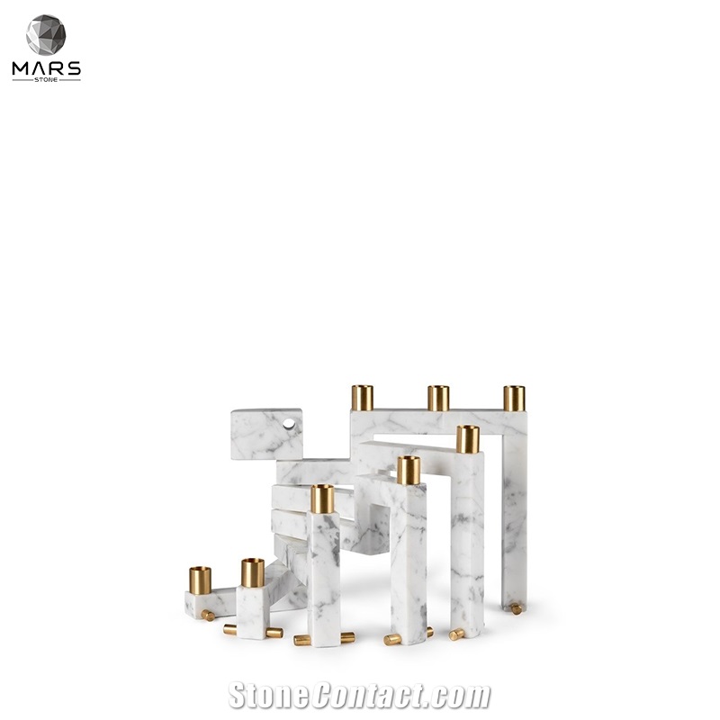 Best Design Chinese Factory Natural White Stone Candle Jar