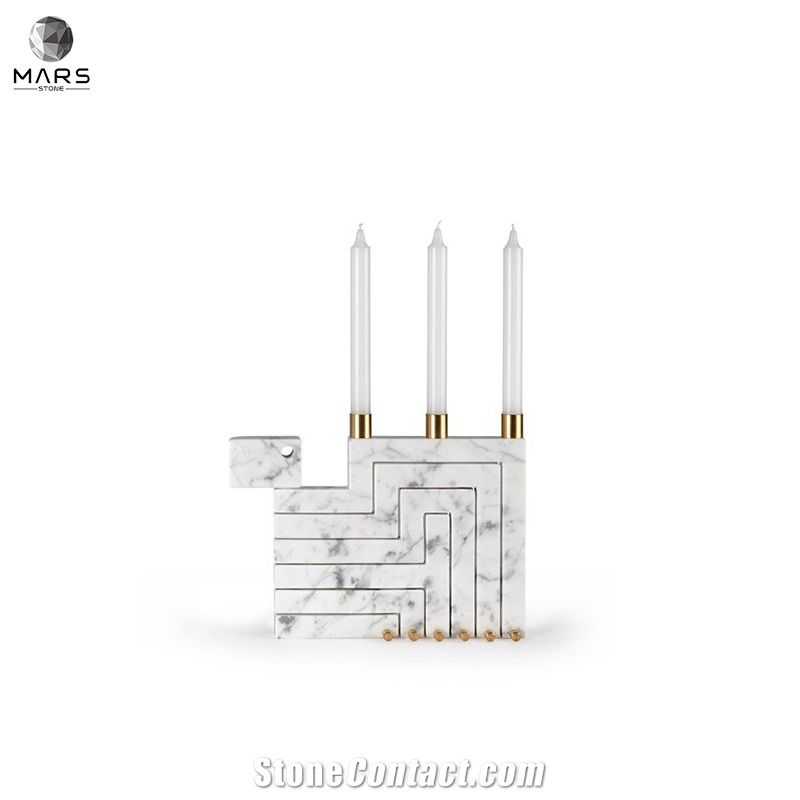 Best Design Chinese Factory Natural White Stone Candle Jar