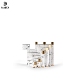 Best Design Chinese Factory Natural White Stone Candle Jar