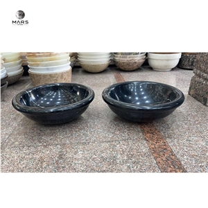 Black Marble Stone Sink Basin With Rectangular Shape