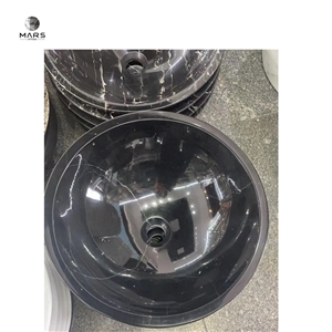 Black Marble Stone Sink Basin With Rectangular Shape
