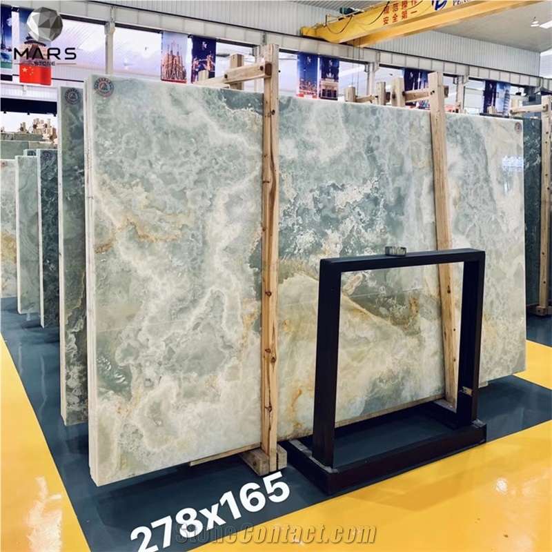 Blue Onyx With Golden Veins Big Slabs