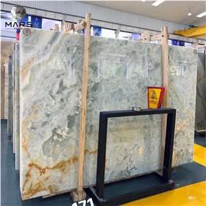 Blue Onyx With Golden Veins Big Slabs