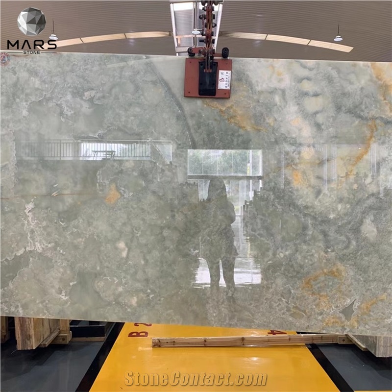 Blue Onyx With Golden Veins Big Slabs