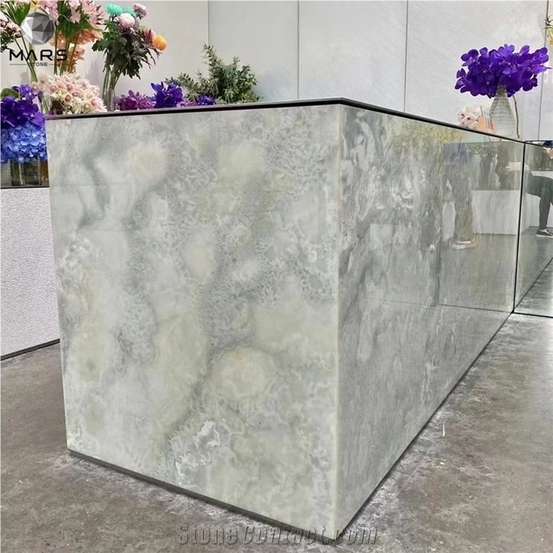 Blue Onyx With Golden Veins Big Slabs