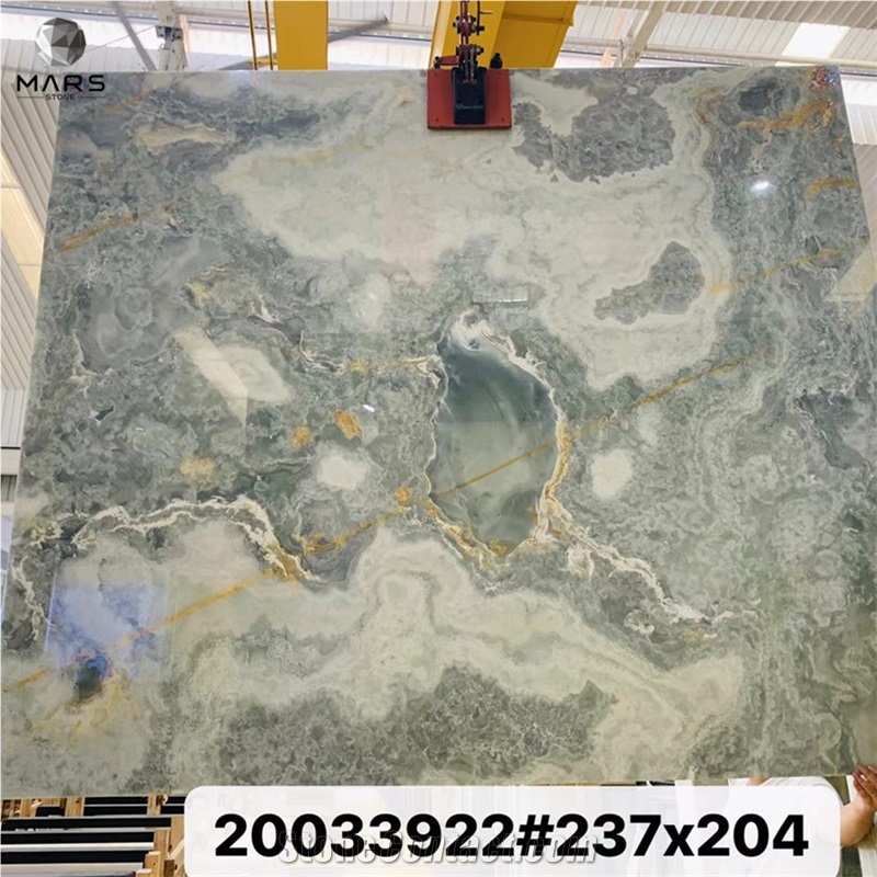 Blue Onyx With Golden Veins Big Slabs