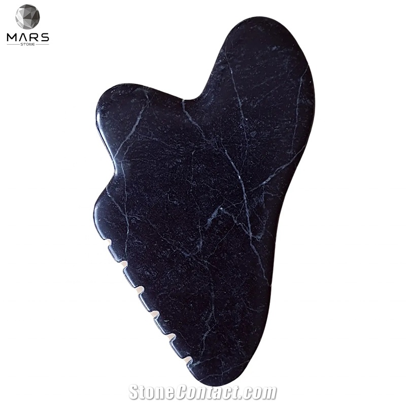 Body Facial Massage Tool Black Marble Gua Sha Scraper