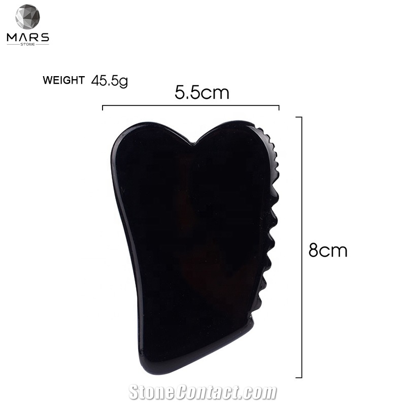 Body Facial Massage Tool Black Marble Gua Sha Scraper