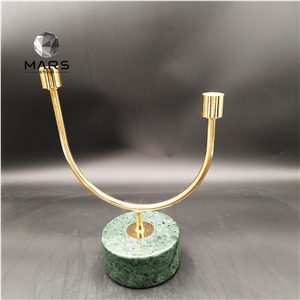 Candlestick Classic Style Colorful Marble Stone Candle Stand