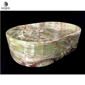 Cheap Natural Green Onyx Stone Wash Basin