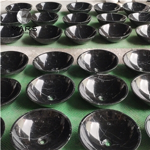 Cheap Price Nero Marquina Balck Marble Washroom Sink