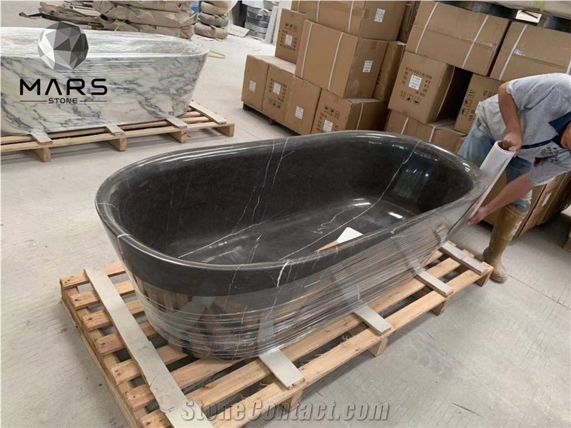 Cheapest Panda White Marble Glaze Surface Bathtub Price