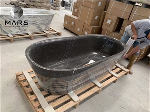 Cheapest Panda White Marble Glaze Surface Bathtub Price