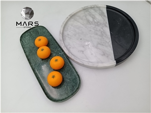 China Rectangle Natural Green Marble Fruit Tray Plate