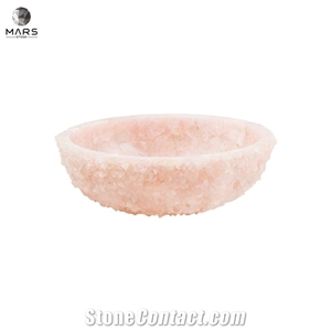 Chinese Factory Pink Stone Wash Basin Polished Design Round